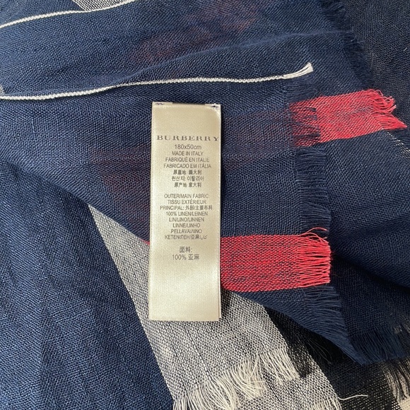 Burberry Check Linen Scarf. Authentic - Picture 8 of 8